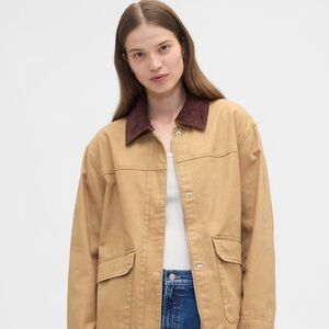 GAP Factory Women’s relaxed Barn Jacket in new Riverbed Brown